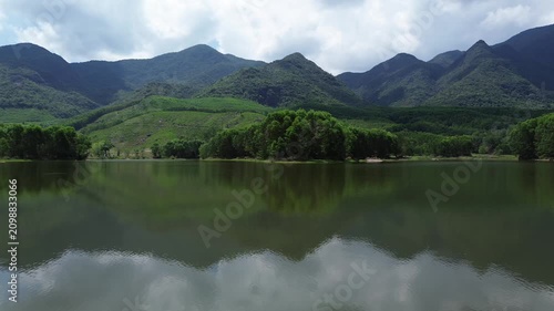 lake and mountains in Vietnam