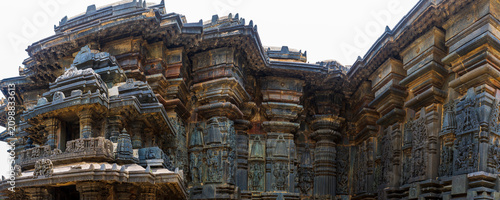 Breathtaking architectural details of the 12th-century Chennakeshava Temple in Belur, Karnataka, India.