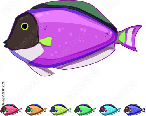 Bild auf Leinwand tetra exotic fish cartoon