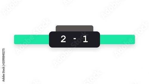 Digital Sports Scoreboard Lower Third Overlay with Clear Sections for Team Names, Running Time and Score Display, Suitable for Live Matches, Competitions and Sports Broadcasting Projects