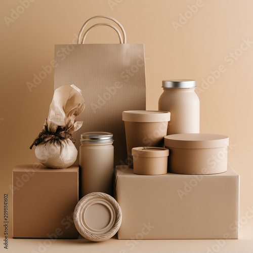 set of cardboard boxes