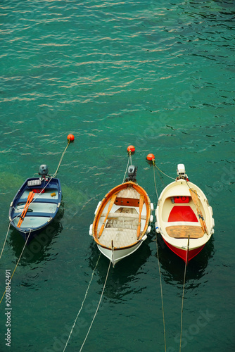 Sticker boats on the Italian coast