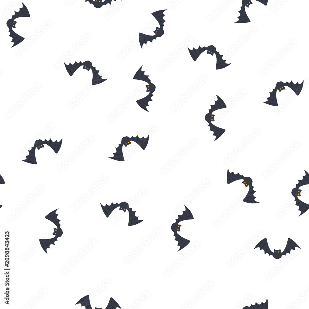 Fototapeta premium pattern wings bat halloween cartoon. darkness pumpkin, witch ghost, creepy lantern wings bat halloween sign. seamless symbol vector illustration