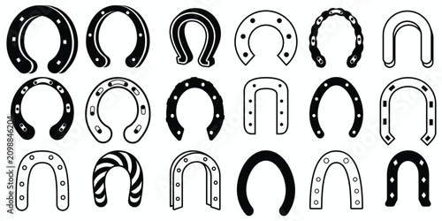 Photos Horseshoe Outline Icon Set Collection – Lucky Horse Shoe Vector Blacksmith Farri