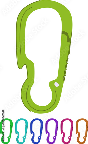 Canvas Print climbing carabiner clip cartoon