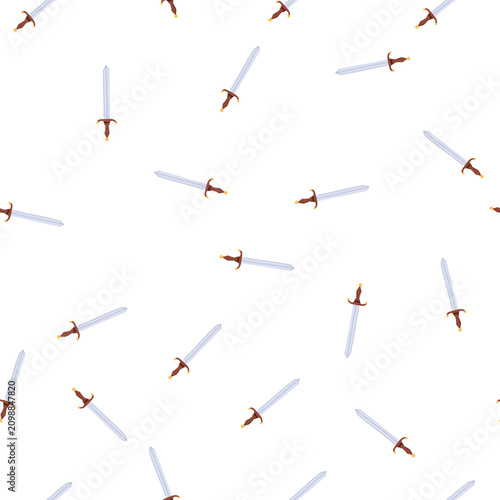Canvas Print pattern warrior sword knight cartoon