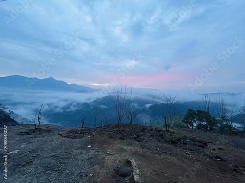 sunset in the mountains