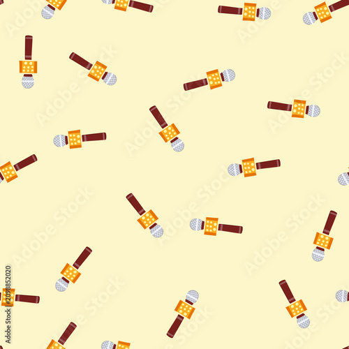 Tableau sur toile pattern handheld radio microphone cartoon