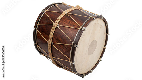 Tableau sur toile Traditional wooden dholak drum acoustic percussion musical instrument folklore a
