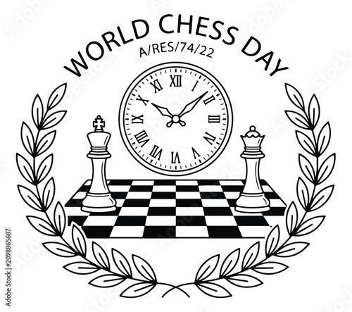 Photography Chess game icons set, black silhouette chess pieces and players vector, internat