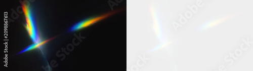 Prism crystal diamond composition with rainbow caustics, glass dispersion, chromatic refraction and transparent luminous decorative background design