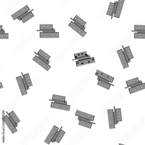 pattern metal door hinge cartoon. wood home, steel object, house silver metal door hinge sign vector
