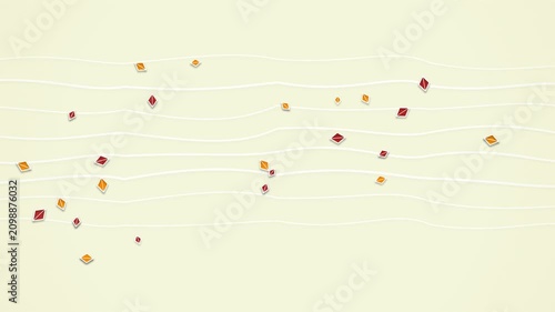 Autumn leaves blowing in the wind abstract animation