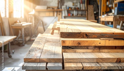 Traditional Japanese woodworking workshop interior with tools.
