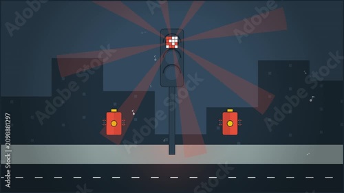 Traffic light and hydrant animation