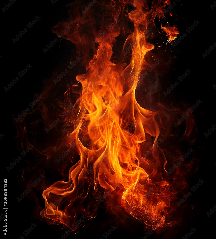 Fototapeta premium fire on a black background