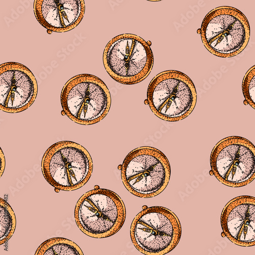 Tableau sur toile pattern magnetic compass hand drawn