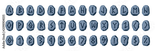 Bild auf Leinwand Rune alphabet font