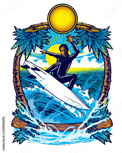 Bild auf Leinwand surfer on the beach