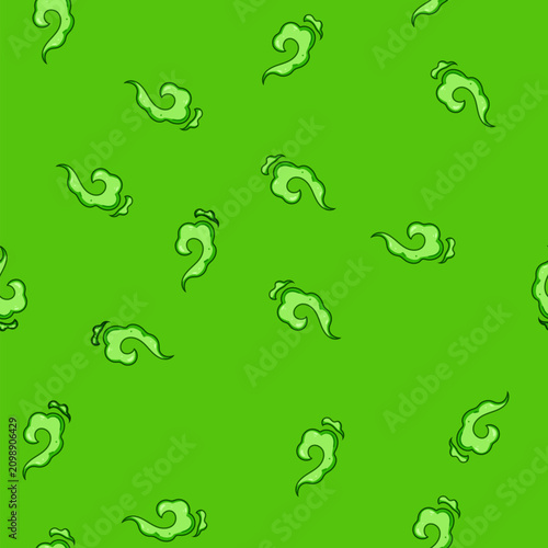 Photos seamless pattern Green poison cloud illustration symbolizing toxic gas, noxious