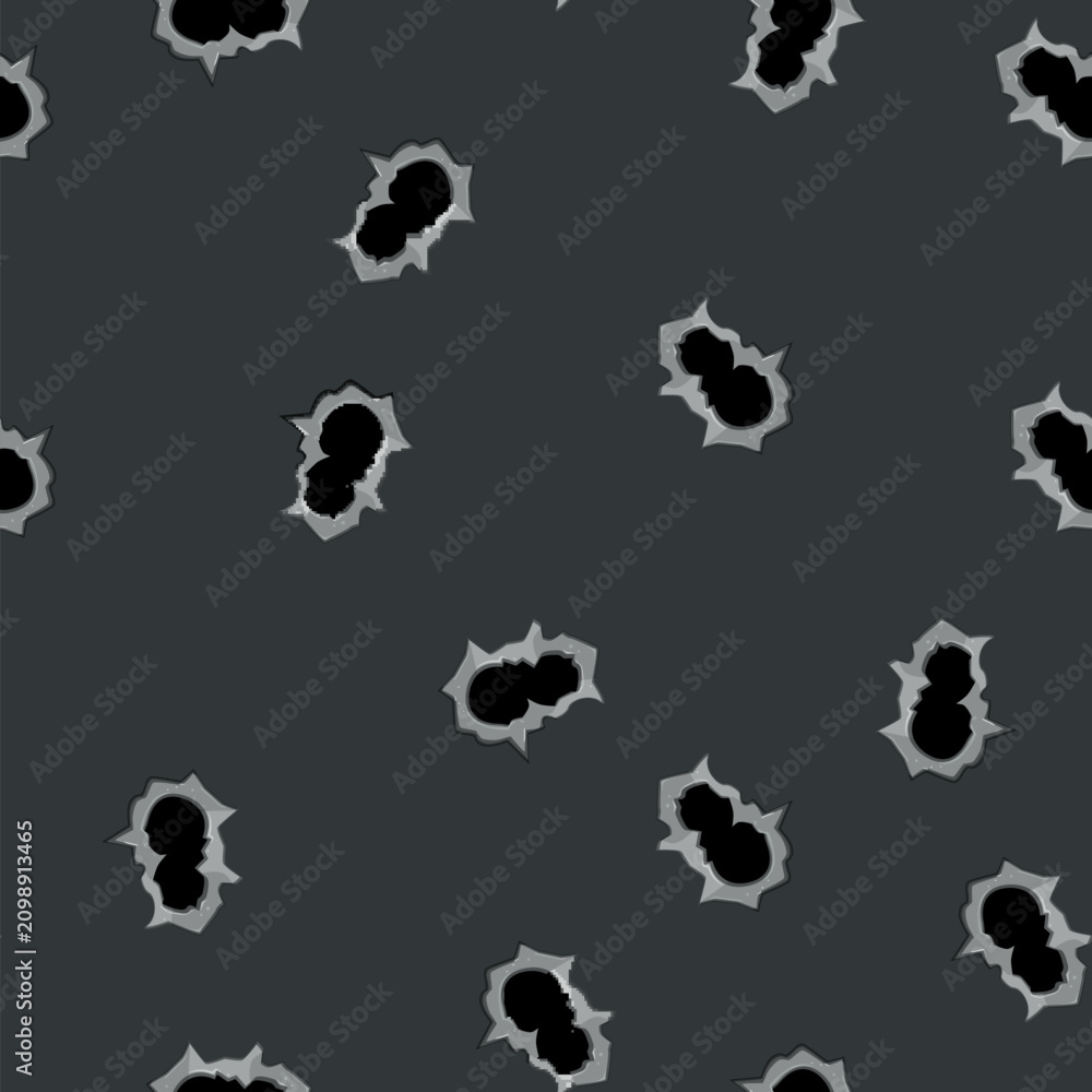 Fototapeta premium seamless pattern metal bullet hole cartoon. crack war, glass military, texture crime metal bullet hole sign vector
