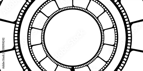 Cinema film strips reel templates. retro film strip frame element isolated on transparent background. video or movie film vintage analog cinema, photograph camera. abstract