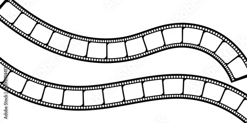 Cinema film strips reel templates. retro film strip frame element isolated on transparent background. video or movie film vintage analog cinema, photograph camera. abstract