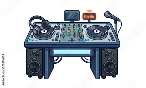 DJ Mixing Console Vector Illustration