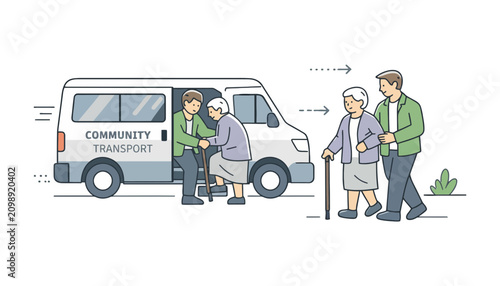 Community transport assistance for elderly senior citizens