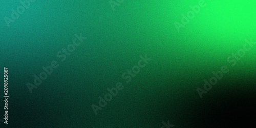 Cuadro en lienzo Dark green blue grainy gradient background, black backdrop, noise texture effect