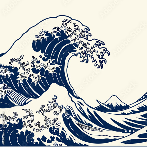 Cuadro en lienzo Ukiyo-e Wave Homage