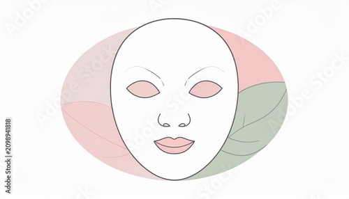 Minimalist skincare facial mask design