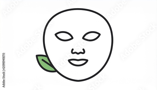 Minimalist skincare facial mask design