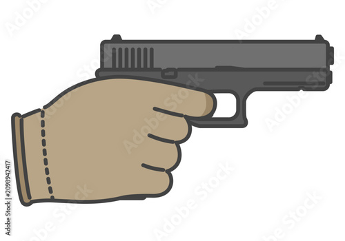 Canvastavla トリガーに指を掛けた拳銃の持ち方