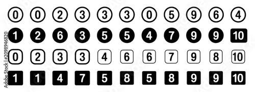 Konstfotografi bullet points number button icon set