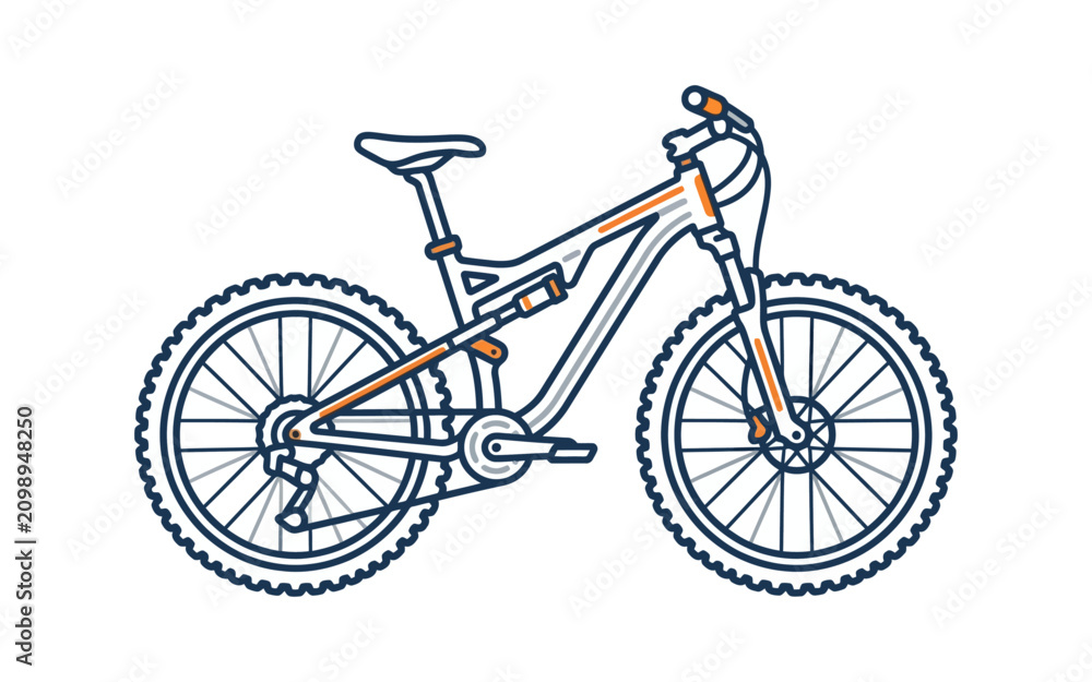 Obraz premium Mountain Bike Minimalist Vector Illustration