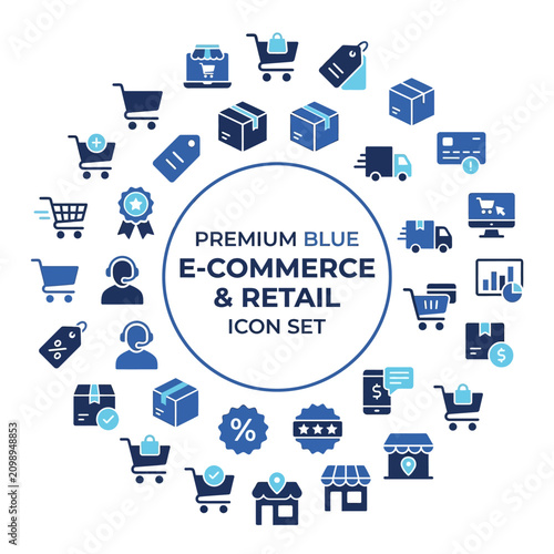 Ecommerce icons for online shopping.