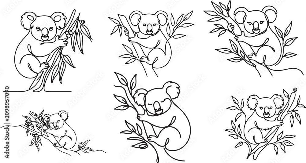 Obraz premium world animal day One Line Art Minimalist Continuous Line Drawing Illustration background, International world animal day hand drawn doodle cat illustratio