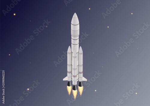 Heavy Lift Space Rocket Launching