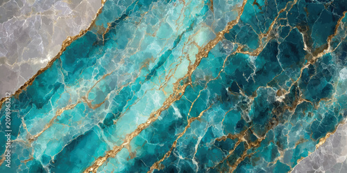 Luxury turquoise marble with gold veins and grey borders turquoise background abstract polished interior material construction architecture finishing renovation aesthetic artistic