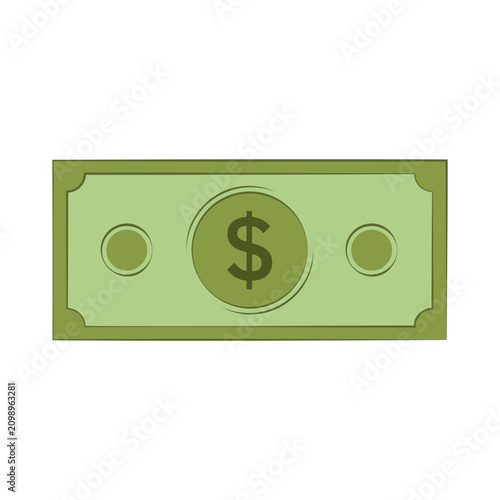 Dollar banknote vector illustration isolated on white background. Flat money icon for finance, banking, payment, cash, business, economy, budget and investment concepts