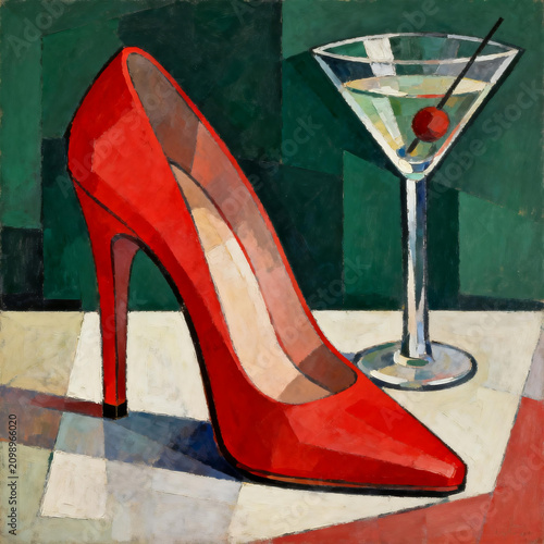 High Heels and Cocktails Series Decorative Art
