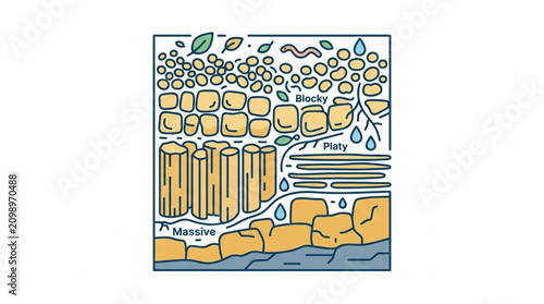 Konstfotografi Illustration of soil layers and components in a cross-section view