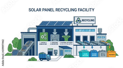 Foto Solar Panel Recycling Facility - Sustainable Energy Waste Management