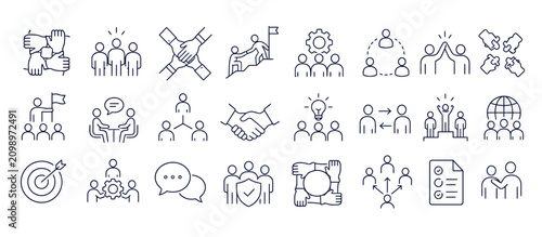 Canvas Print Minimalist hand drawn animal icons collection.