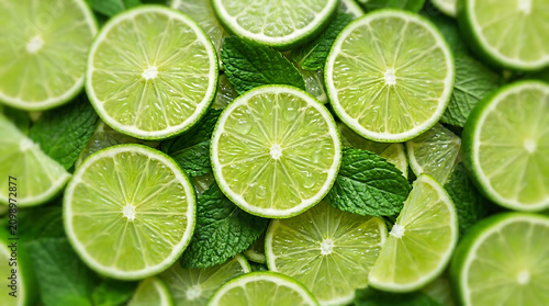 Lime Slices with Mint – Fresh Citrus
