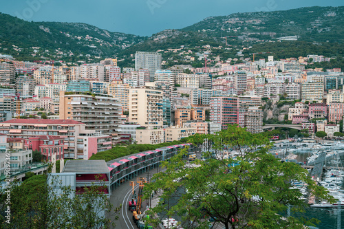 Exclusive real estate development and luxury hillside residential apartments overlooking Port Hercules in Monte Carlo, Monaco
