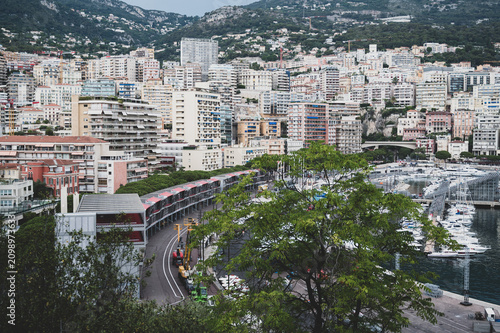 Exclusive real estate development and luxury hillside residential apartments overlooking Port Hercules in Monte Carlo, Monaco