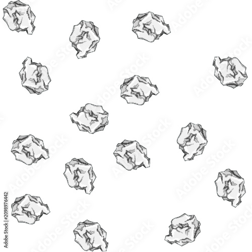Принти на полотні pattern mess crumpled paper balls cartoon