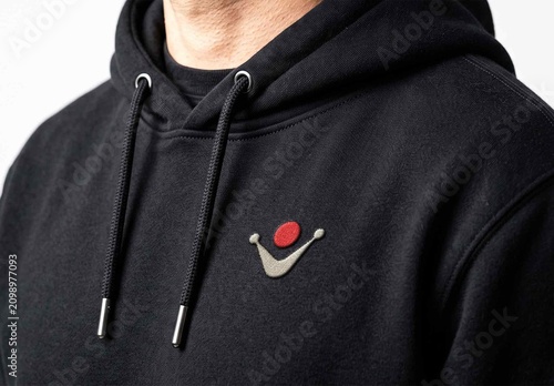 Hoodie Logo Effect Mockup with Textured Embroidery